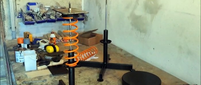 How to make a stool from an old shock absorber