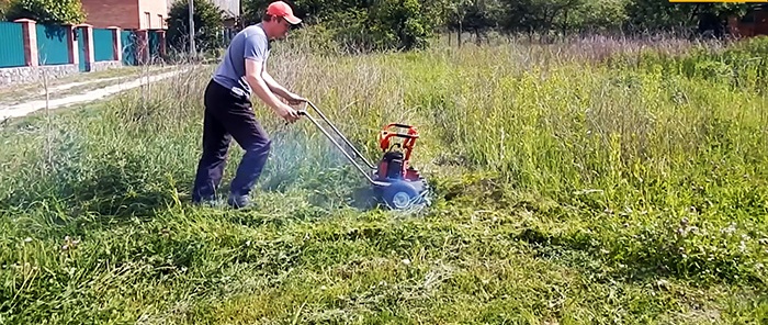 Come realizzare un potente tosaerba da una vecchia motosega che taglierà qualsiasi vegetazione