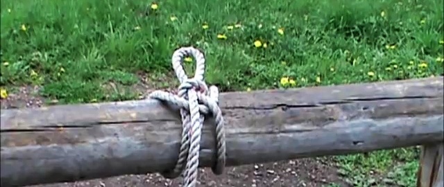 How to tie a rope to a pole so you can easily untie it later