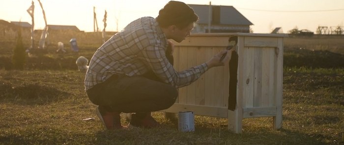 How to make a container for flowers from pallets