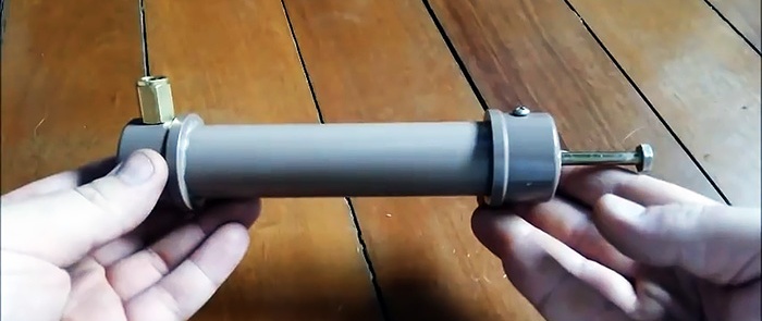 How to make a pneumatic cylinder from PVC pipe