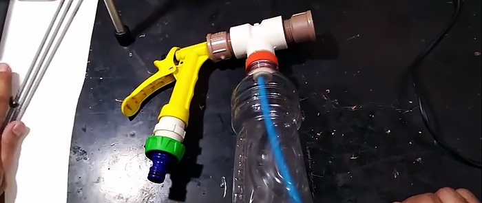 Making a foam nozzle for a garden hose