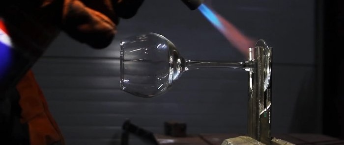 How to wrap a nail around the stem of a glass