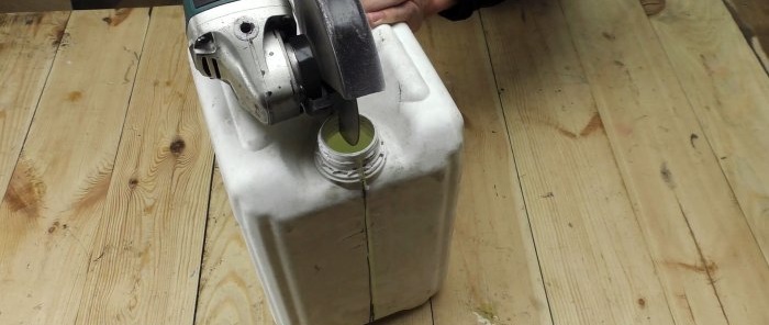 How to put a plastic canister to good use in a garage or workshop