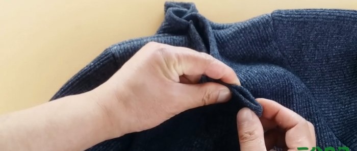 How to narrow the neckline of a sweater or T-shirt with your own hands