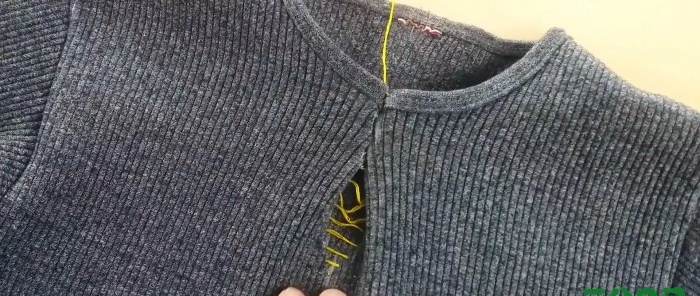 How to narrow the neckline of a sweater or T-shirt with your own hands