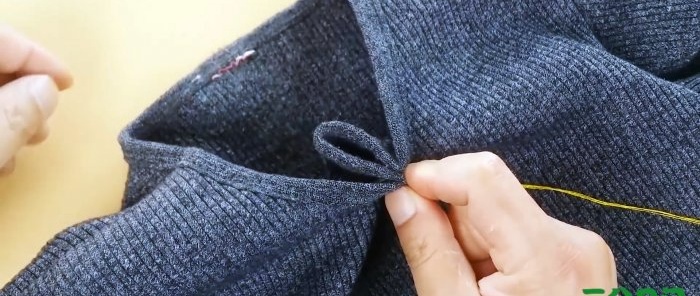 How to narrow the neckline of a sweater or T-shirt with your own hands