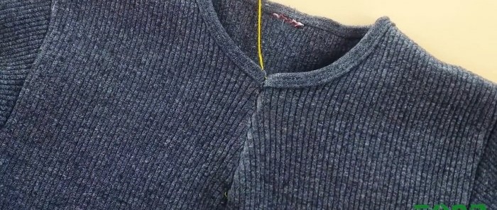 How to narrow the neckline of a sweater or T-shirt with your own hands