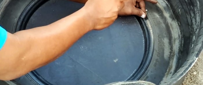 How to make a water tank from an old tire