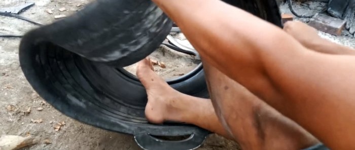 How to make a water tank from an old tire