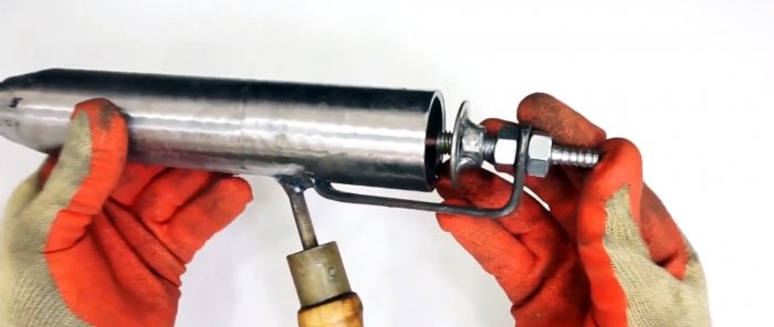 How to make an injection propane burner from a piece of pipe