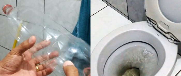 How to unclog a toilet with a plastic bottle