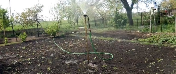 How to make a sprinkler for watering a large area from one point