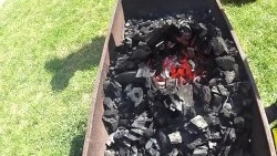 Without chemicals, we light coals in the grill quickly and easily