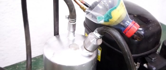 Making a powerful burner from the refrigerator compressor