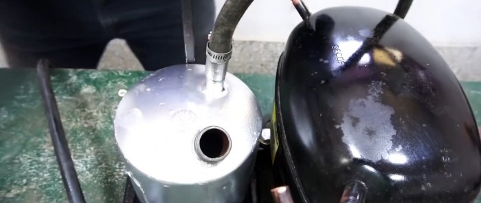 Making a powerful burner from the refrigerator compressor