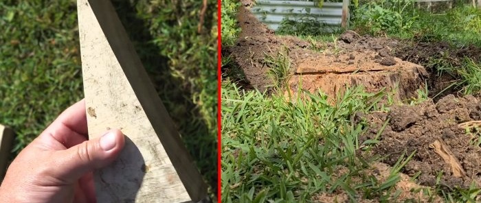 How to remove a large stump using a wedge is easy