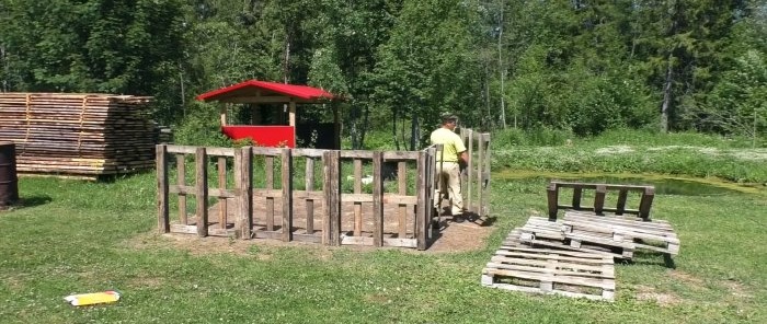 How to build a cheap large pool from pallets in 1 day