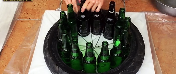 You won't believe how cool things can be made from bottles and cement