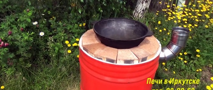 Making a tandoor from a barrel with an insulated bottom without mortar