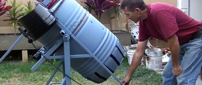 How to make a concrete mixer with a folding mechanism from a barrel