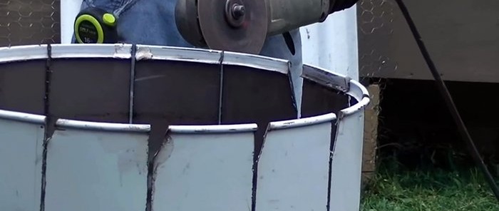 How to make a concrete mixer with a folding mechanism from a barrel