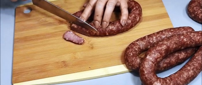 Homemade Krakow sausage in the oven. Taste from Soviet childhood