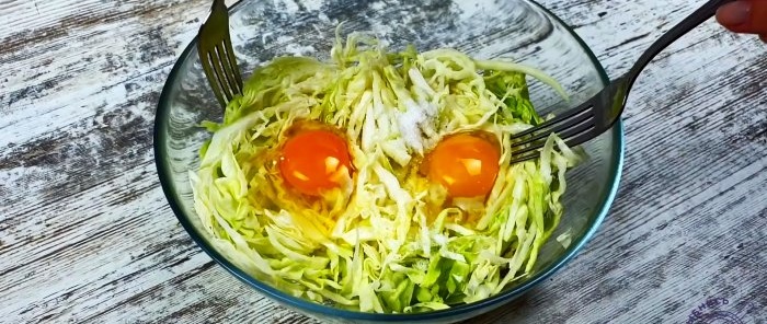 You only need 2 cabbage eggs and 10 minutes to prepare a wonderful dinner.