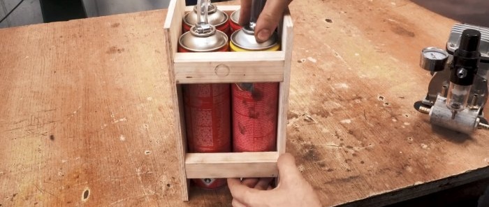 How to make a receiver for an airbrush compressor from aerosol cans