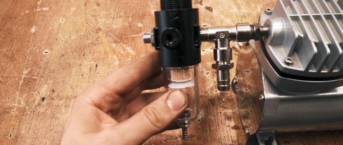 How to make a receiver for an airbrush compressor from aerosol cans