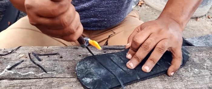 How to make eternal flip flops from an old tire