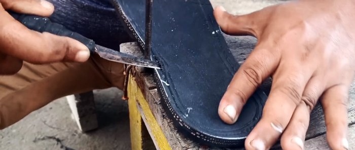 How to make eternal flip flops from an old tire