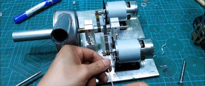 How to make a powerful pump with two motors from cans