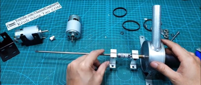 How to make a powerful pump with two motors from cans