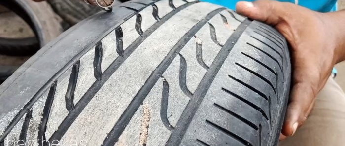 A penny tool for cutting tread on car tires