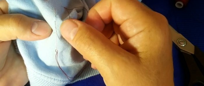 How to sew a hole with a hidden seam using tape