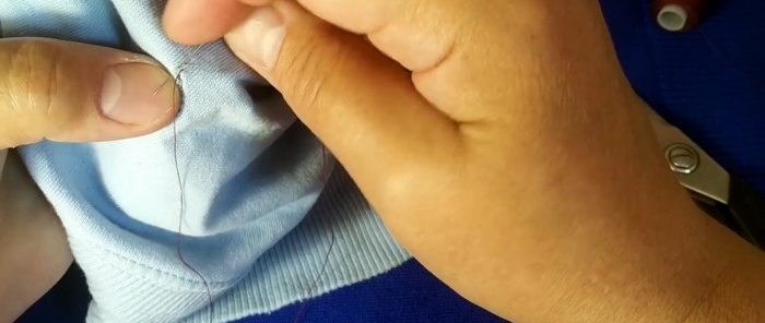 How to sew a hole with a hidden seam using tape