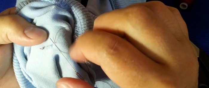 How to sew a hole with a hidden seam using tape