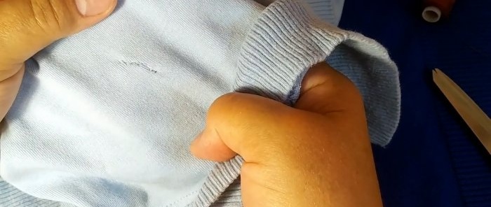 How to sew a hole with a hidden seam using tape