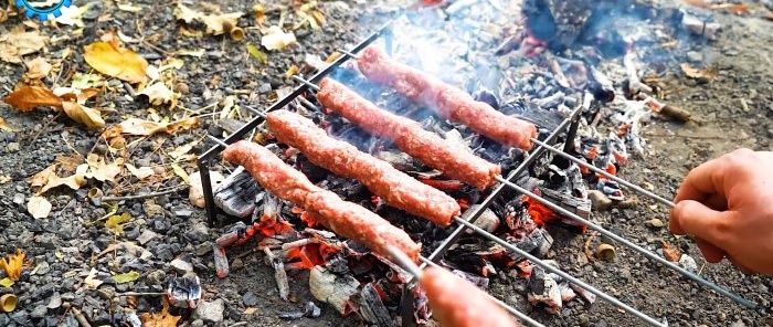 How to make a light stand for skewers for picnics and hikes