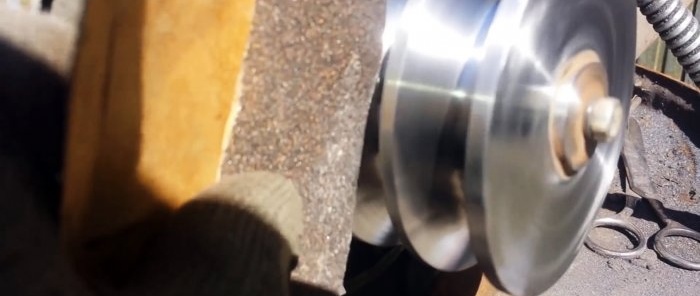 How to turn a double pulley without a lathe