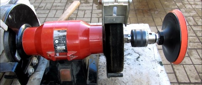 How to install a chuck on an emery shaft without a lathe