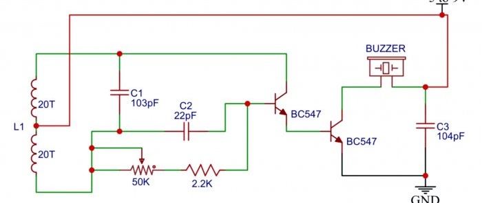 Как да направите много прост металотърсач с помощта на 2 транзистора