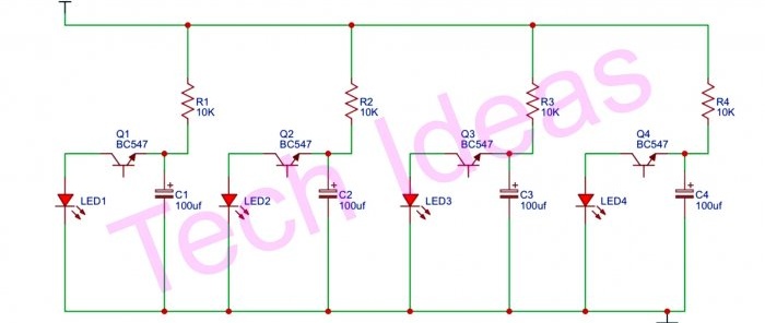 How to make a simple chaotic flasher for any number of LEDs