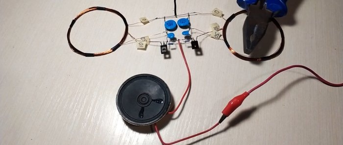 How to make a Butterfly metal detector using only 2 transistors