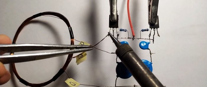 How to make a Butterfly metal detector using only 2 transistors