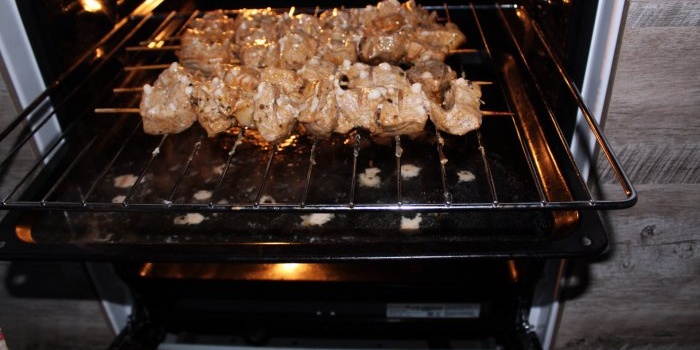 Homemade kebabs in the oven