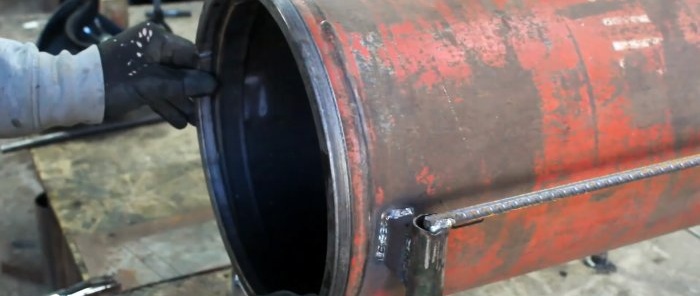 How to make a simple garage stove from a gas cylinder