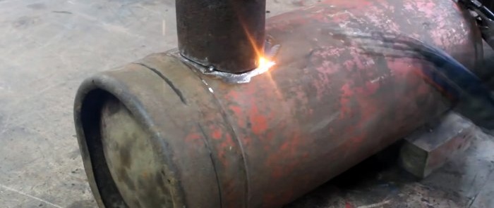 How to make a simple garage stove from a gas cylinder