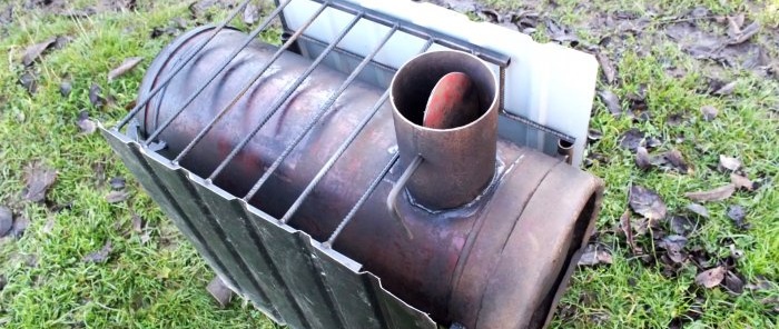 How to make a simple garage stove from a gas cylinder